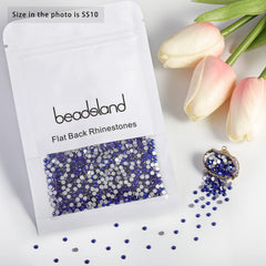 BEADSLAND rhinestones on nails demonstrating professional finish