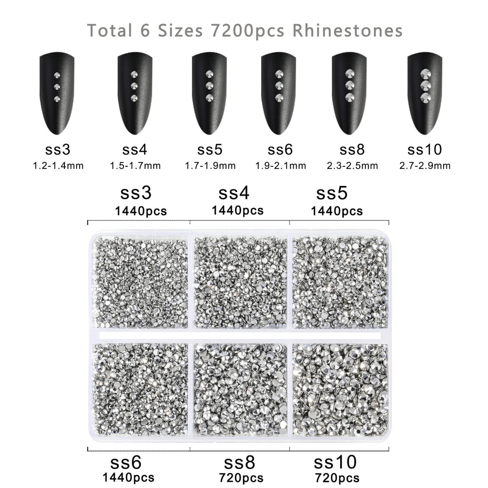 BEADSLAND size comparison layout showing SS3 to SS10 stones for design planning