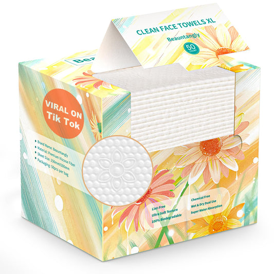 Beauntangly front packaging showing unscented, 50-count benefits