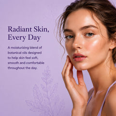 BEAUTE DE PROVENCE applied to scalp in hands to demonstrate soothing hydration benefit