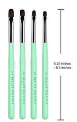 BEAUTÉ GALLERIA brush applying polygel on nail, clean even gel distribution
