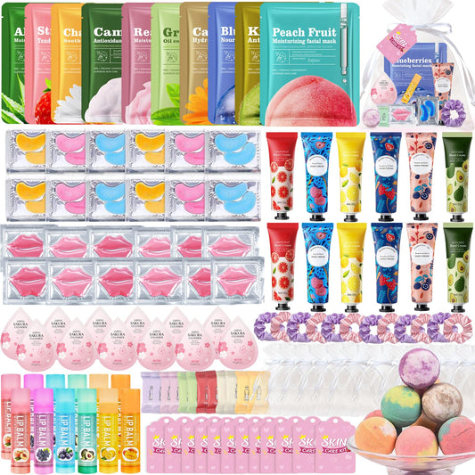 Beauty Bar front packaging showing full 132-piece spa kit, clear presentation benefit