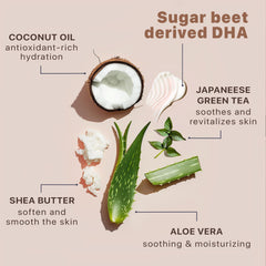 Beauty by Earth ingredients label highlighting organic aloe and shea butter