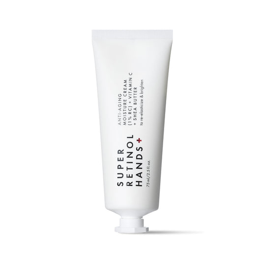 Beauty Pie tube front view showing product and clear benefit of firming
