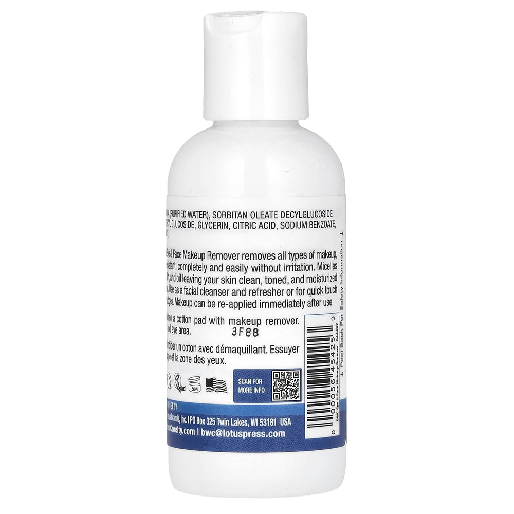 Beauty Without Cruelty removing mascara with cotton pad demonstrating gentle lift