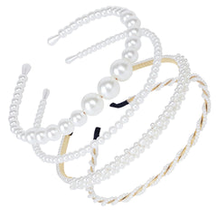 BEAYFILY headband worn by bride in wedding setting adding classic pearl elegance