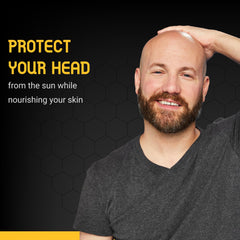Bee Bald open cap with product dispensed showing easy application