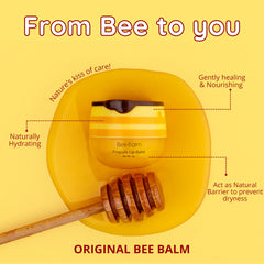 Close-up of Bee Balm label showing propolis and ingredient transparency benefit