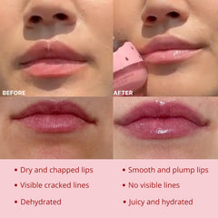 Bee Balm being applied to lips demonstrating instant softening