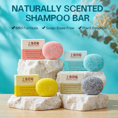 Bee & Flower close-up of shampoo bar texture highlighting nourishing oils and smooth finish