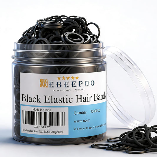 BEBEEPOO front packaging showing 2500 mini black bands, reliable supply