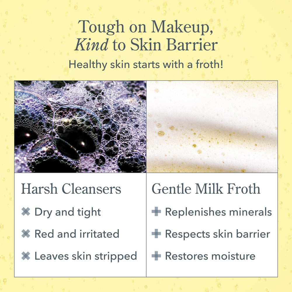 Beekman 1802 removing makeup on cotton pad illustrating effective removal