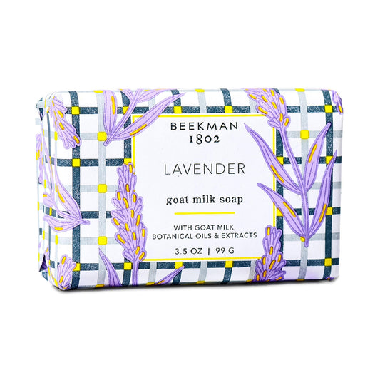Beekman 1802 front packaging view showing bar and lavender scent benefit
