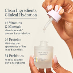 Beekman 1802 bottle styled on bathroom shelf suggesting daily routine compatibility