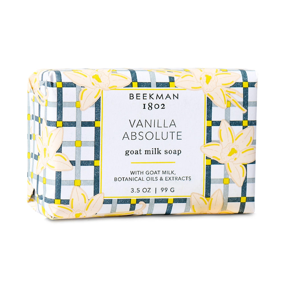 Beekman 1802 front packaging showing vanilla scent and lasting bar benefits