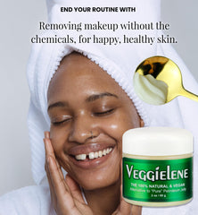 Beesaluxe Veggielene used to remove makeup demonstrating gentle effectiveness
