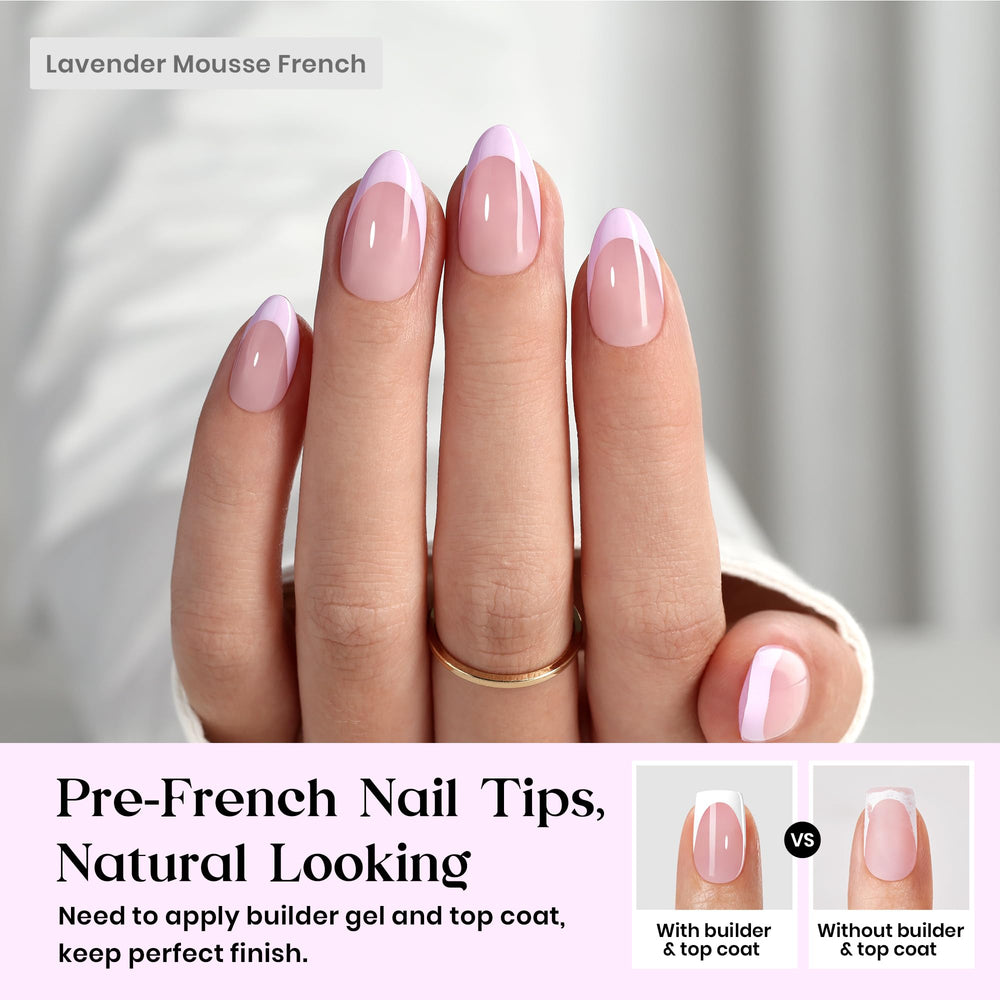 beetles hands applying a press-on nail demonstrating quick application