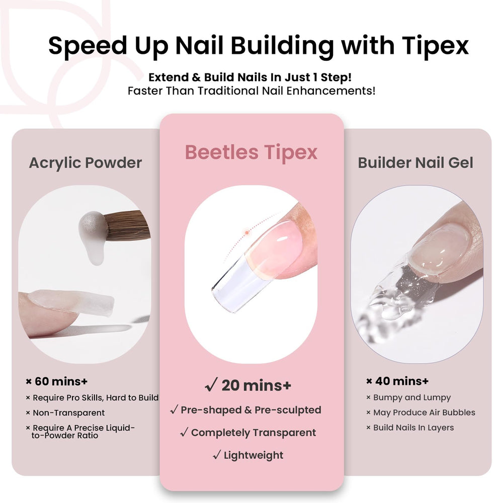 Beetles gel polish in-use pressing a tip on nail for fast at-home application