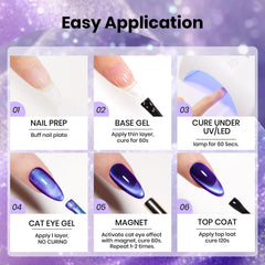 Beetles application magnet tool held over nail showing precise effect control