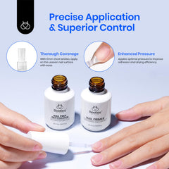beetles being applied to a natural nail improving adhesion prep