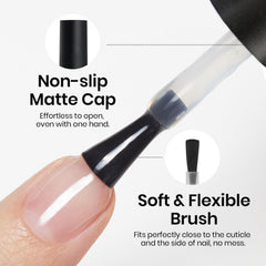 Beetles being applied to a natural nail showing strong adhesion benefit