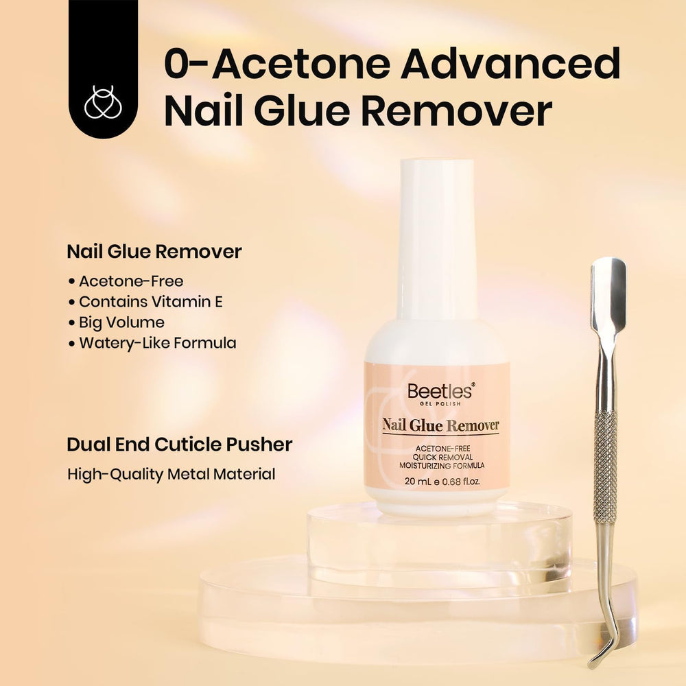 Beetles Gel Polish applying glue to press-on nail for secure hold