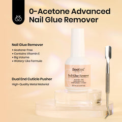 Beetles Gel Polish applying glue to press-on nail for secure hold