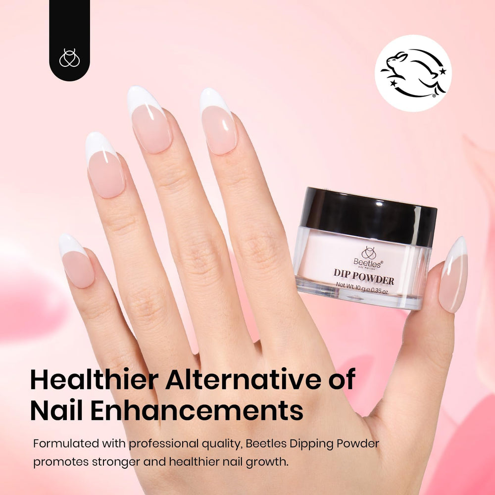 Beetles Gel Polish dipping a nail into powder for quick DIY