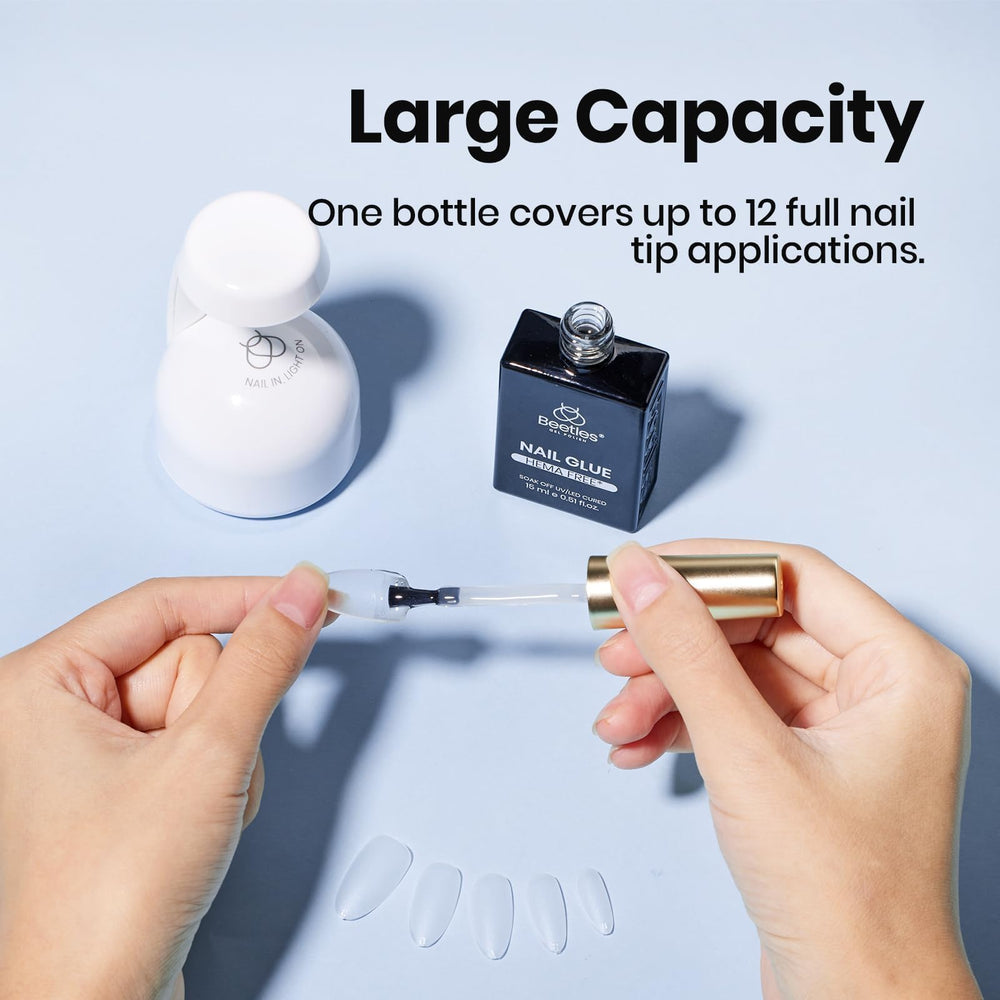 beetles gel applied to acrylic tip to illustrate strong adhesion benefit
