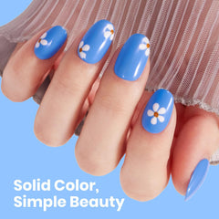 Beetles nail swatch on hand showing neon blue effect and eye-catching look