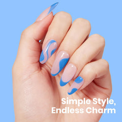 Beetles nail swatch on toes showing bright summer-ready blue and stylish appeal
