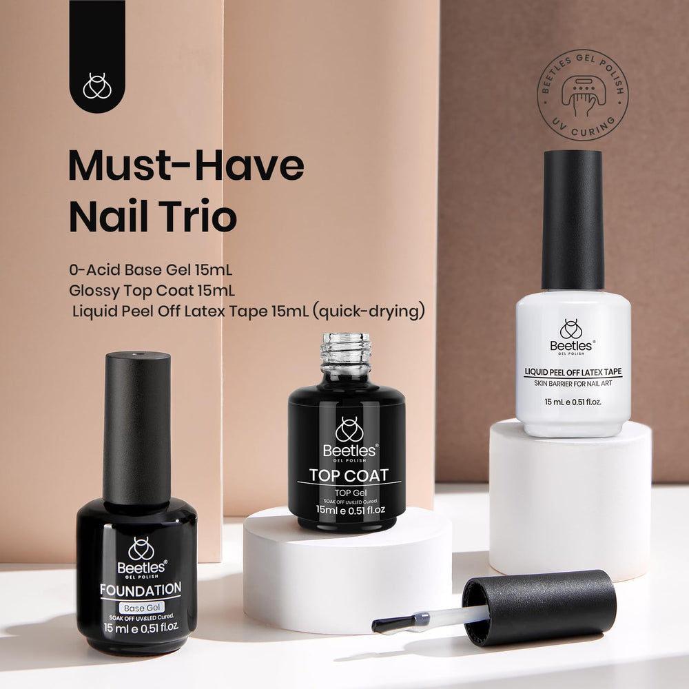 beetles Gel Polish base coat brush stroke displaying smooth adhesion and build