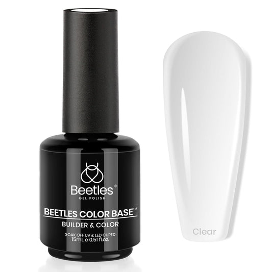 Beetles Rubber Base front bottle showing clear 15ml packaging and brand