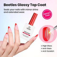 beetles basecoat being applied to nail showing improved adhesion benefit