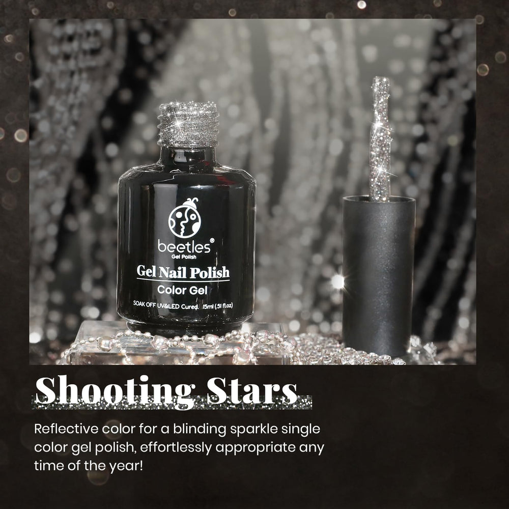 beetles brush pulling viscous black glitter polish for smooth application
