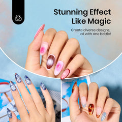 beetles applied on nail tip displaying blooming marble effect benefit