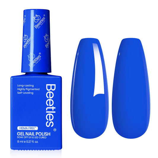 beetles gel polish front bottle showing true abyss halo blue shade and gifting appeal