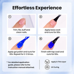 beetles blue gel polish next to hand showing 15ml scale and practical quantity