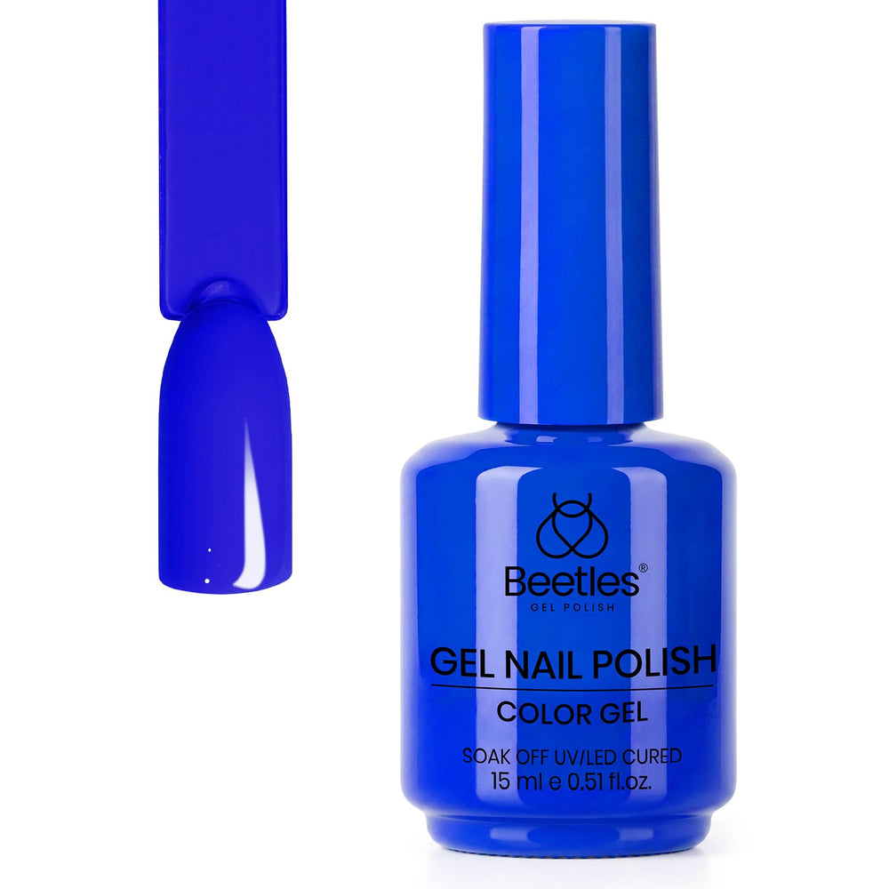 beetles blue gel polish summer lifestyle manicure illustrating stylish, durable wear