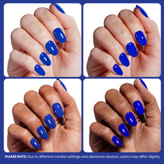 Salon station with Beetles royal blue bottle and manicure tools highlighting professional use