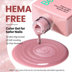 beetles polish bottle held beside a finger to show 15ml size and everyday portability benefit