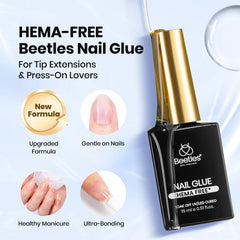 beetles bottle label detail highlighting HEMA-free formulation advantage