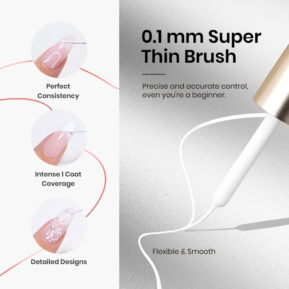 beetles close-up of super-thin 0.1mm brush for precise lines and control benefit