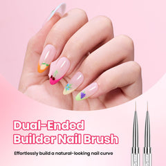beetles Gel Polish brush in use sculpting a nail extension for precision