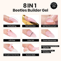 beetles builder gel apex demo on nail tip illustrating structural strength