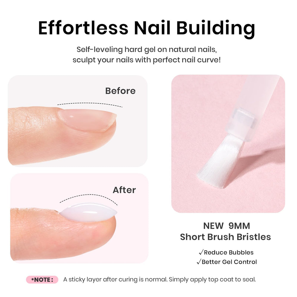 Beetles Gel Polish being applied to a nail to build apex, demonstrating DIY technique and even coverage