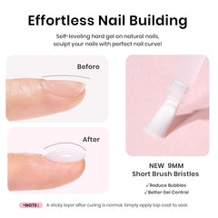 Beetles Gel Polish being applied to a nail to build apex, demonstrating DIY technique and even coverage