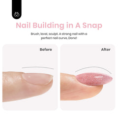 beetles builder gel application on tip shows easy sculpting benefit