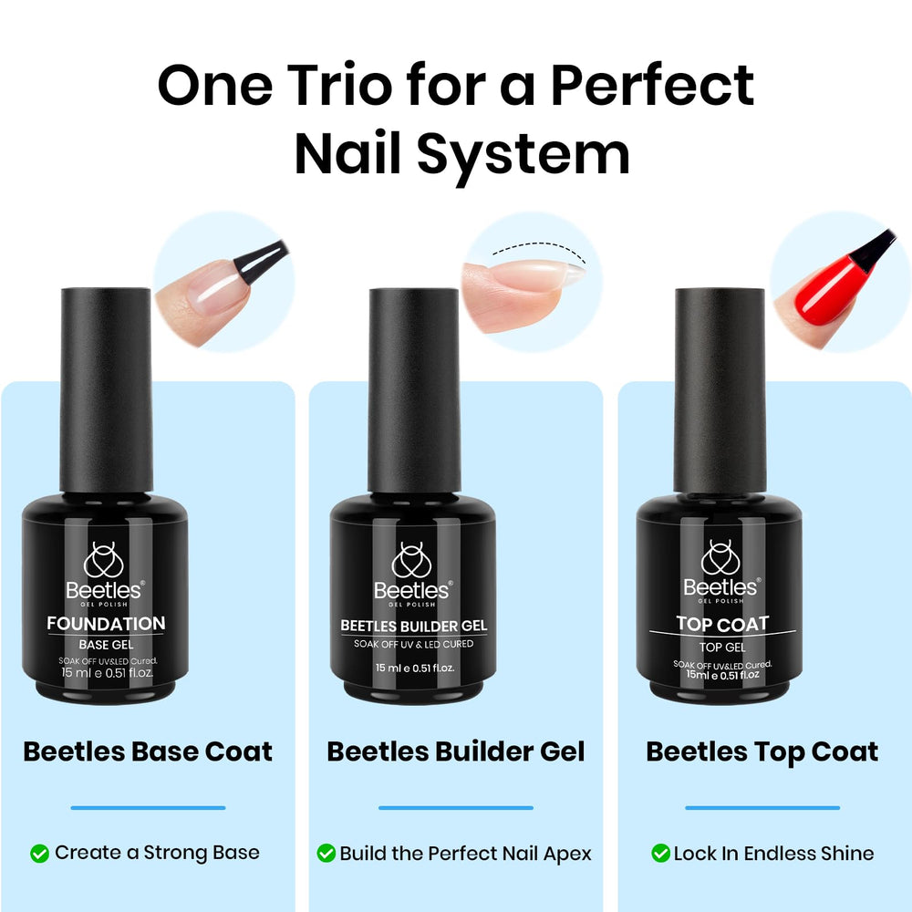 Beetles builder gel bottle close-up illustrating smooth applicator