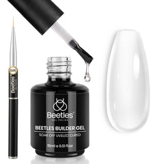 beetles builder gel front bottle showing clear gel and label benefit